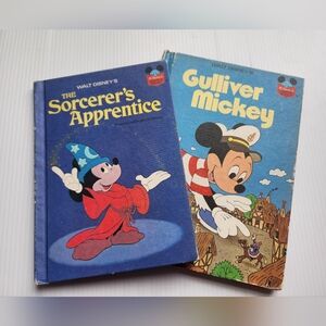 Vintage Disney Mickey Mouse Books Lot Sorcerer’s Apprentice Gulliver Mickey